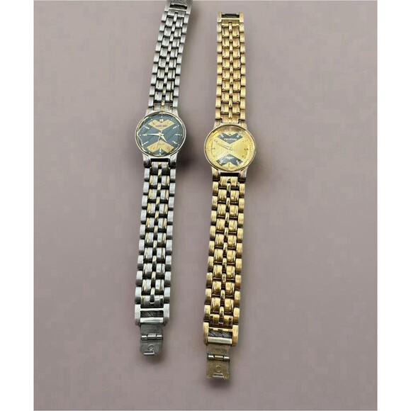 Rare Vintage Citizen Gold And Black Dial Watch Men’s Lot Of Two Embossed Glass - Picture 1 of 16